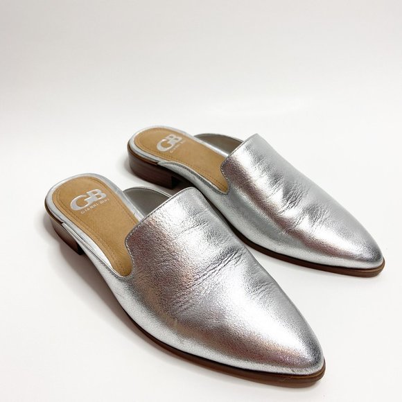 Gianni Bini Shoes - Gianni Bini Silver Pewter Point Toe Mules